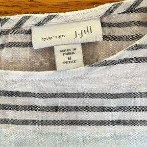 J.Jill Medium Petite Love Linen 3/4 sleeve striped top